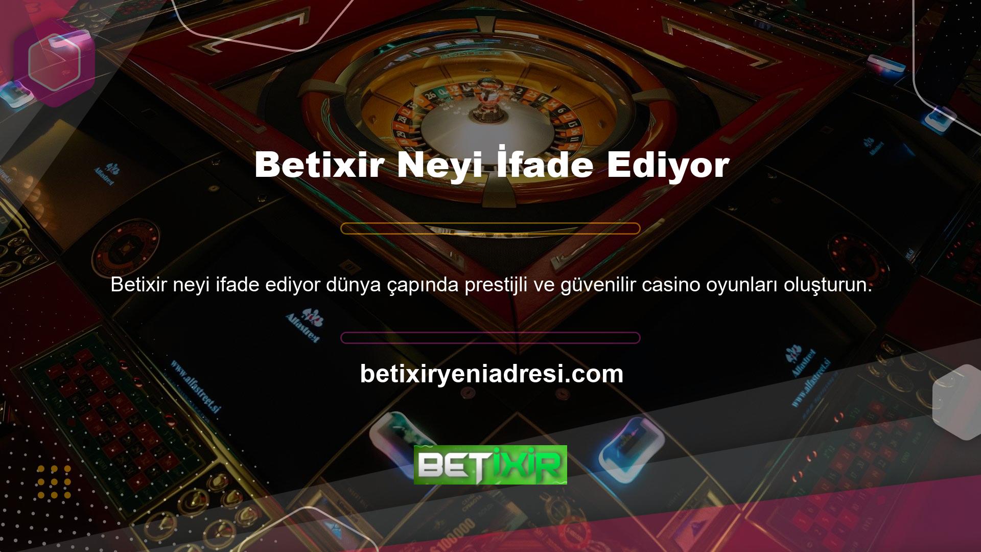 Betixir web sitesi, müşterilerin ilgisini çeken tutarlı simgeler ve renklerle karakterize edilir
